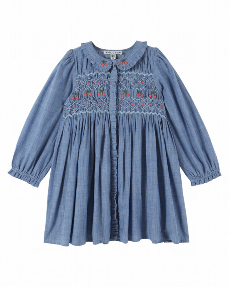 Emile et ida Robe Smockee - Chambray