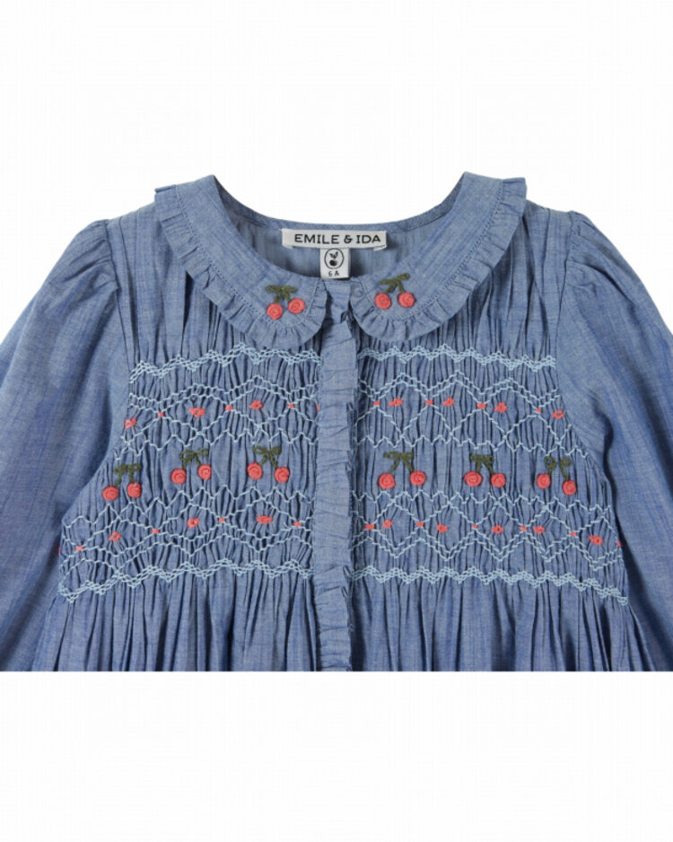 Emile et ida Robe Smockee - Chambray