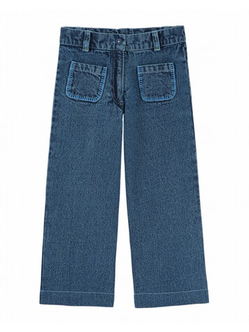 Emile et ida Pantalon Poches Brodees - Denim
