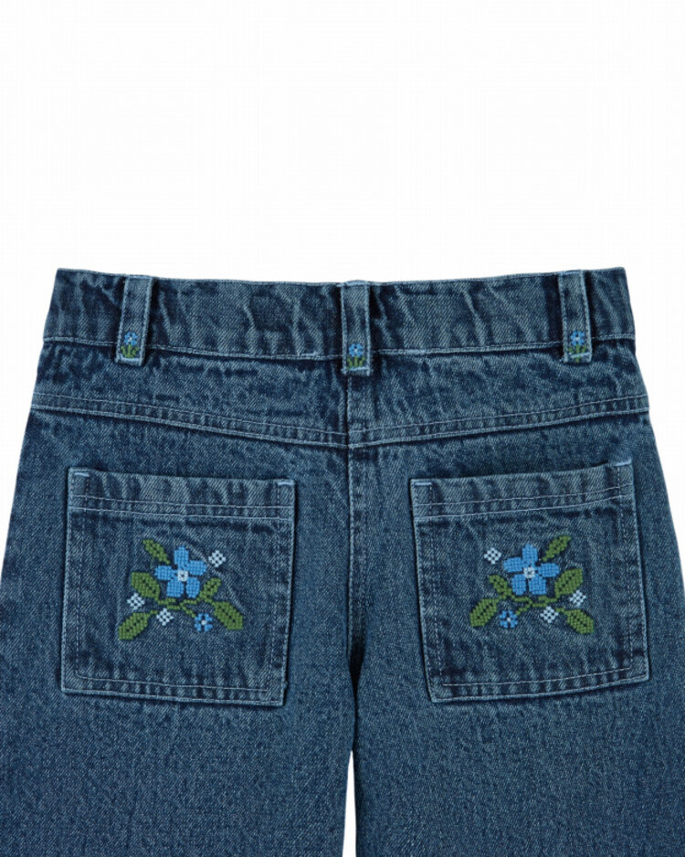 Emile et ida Pantalon Poches Brodees - Denim