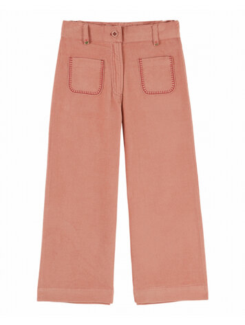 Emile et ida Pantalon Poche Brodee Velours - Sakura