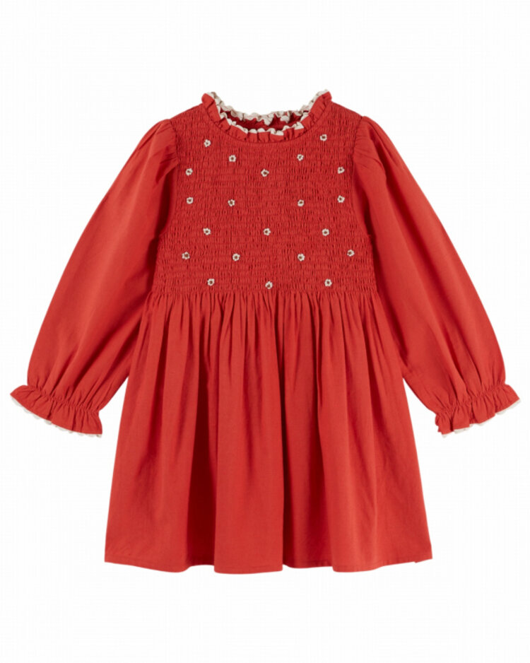 Emile et ida Robe Smockee Brodee - Griotte