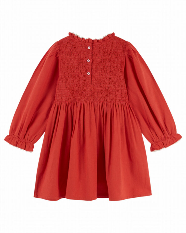 Emile et ida Robe Smockee Brodee - Griotte