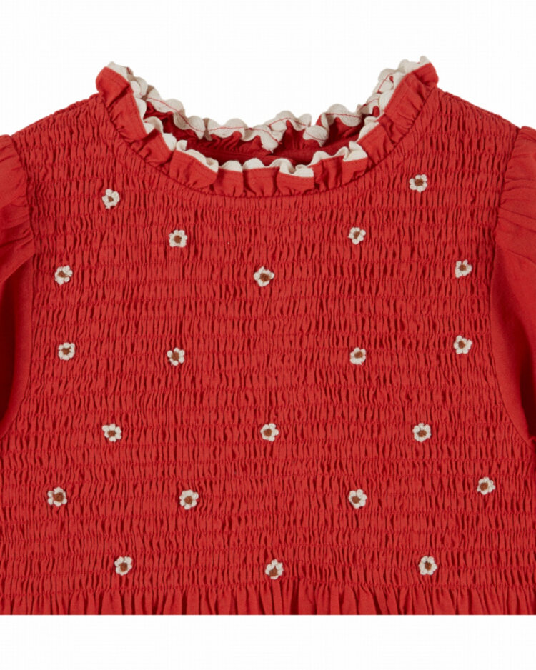 Emile et ida Robe Smockee Brodee - Griotte