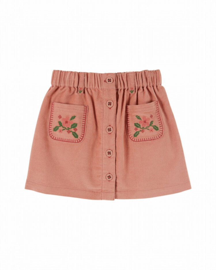 Emile et ida Jupe Poches Fleurs Brodees - Sakura