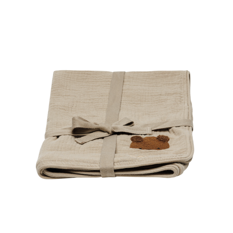 Donsje Amsterdam Ploekie Muslin Dekentje Bear - Taupe