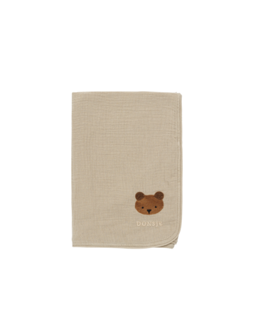 Donsje Amsterdam Ploekie Muslin Blanket Bear - Taupe