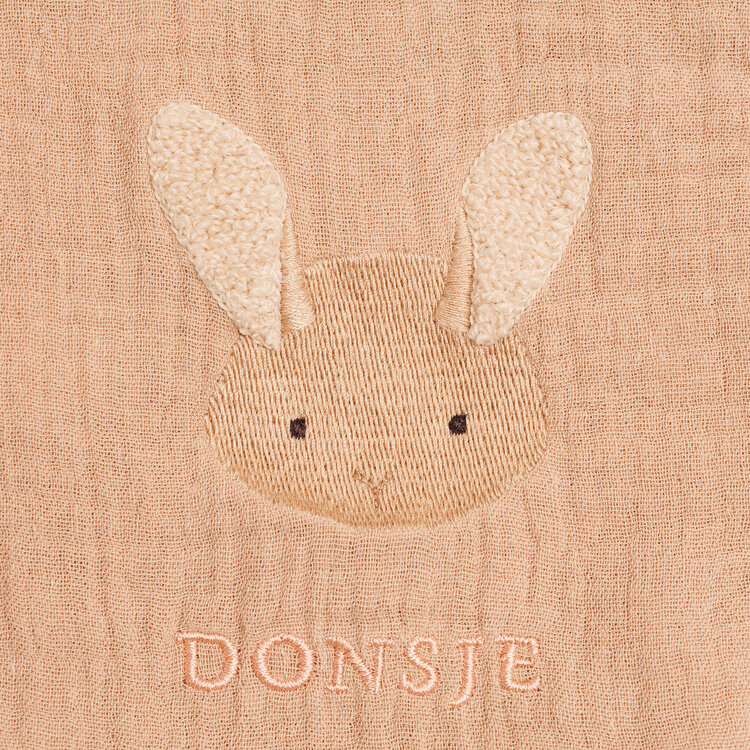 Donsje Amsterdam Ploekie Muslin Dekentje S Fluffy Bunny - Rose Mocha