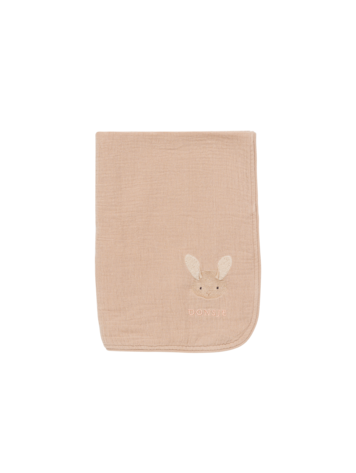 Donsje Amsterdam Ploekie Muslin Blanket S Fluffy Bunny - Rose Mocha
