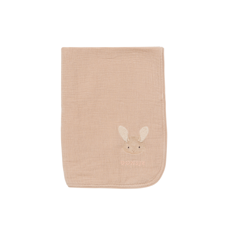 Donsje Amsterdam Ploekie Muslin Dekentje S Fluffy Bunny - Rose Mocha