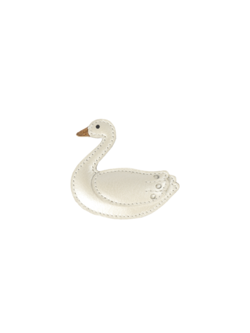 Donsje Amsterdam Chiem Clip Swan - Off White Metallic Leather