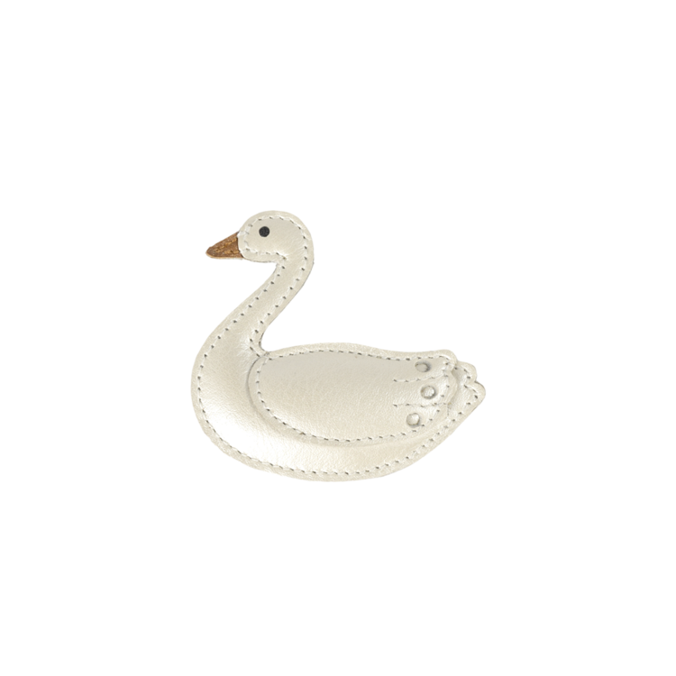 Donsje Amsterdam Chiem Clip Swan - Off White Metallic Leather