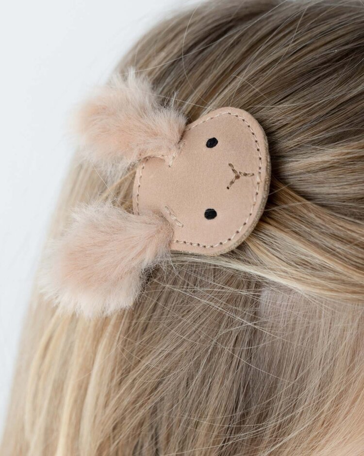 Donsje Amsterdam Josy Exclusive Hairclip Fluffy Bunny - Light Rust Leather