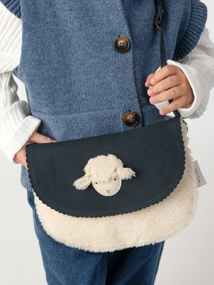 Donsje Amsterdam Ismay Handtasje Lammy - Navy Nubuck