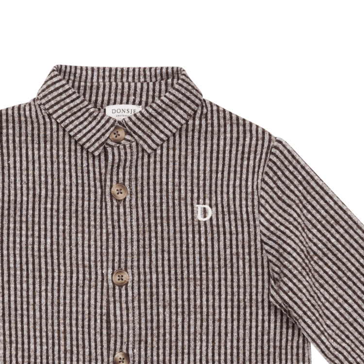 Donsje Amsterdam Chee Shirt - Espresso White Striped