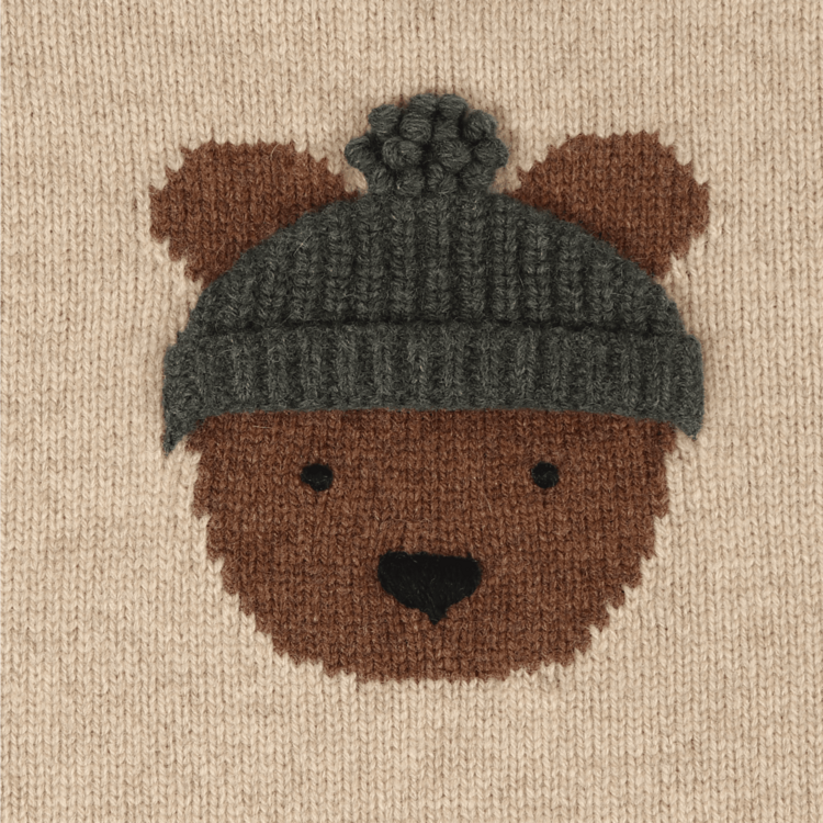 Donsje Amsterdam Denn Merino Wool Sweater Bear - Biscotti Melange