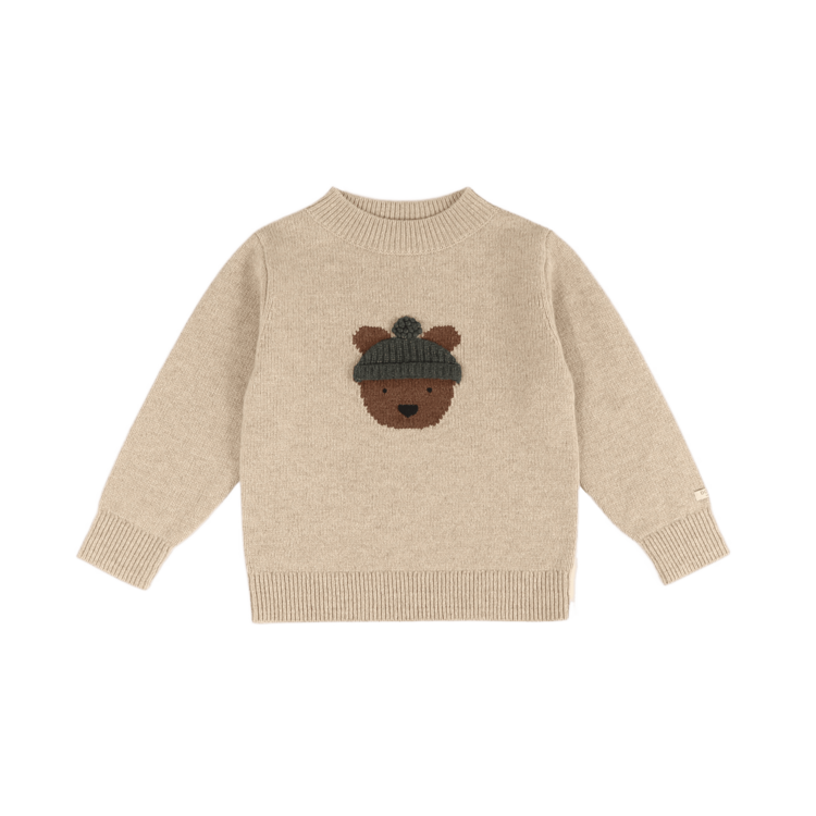 Donsje Amsterdam Denn Merino Wool Sweater Bear - Biscotti Melange
