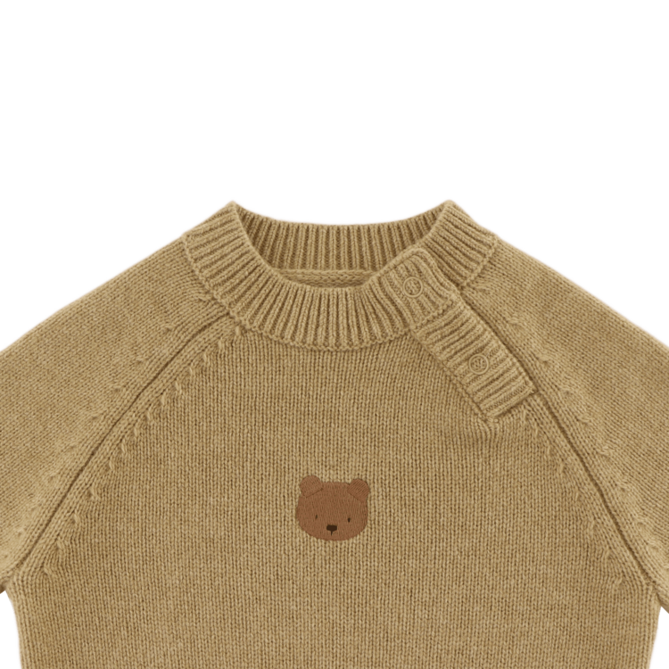 Donsje Amsterdam Sibbe Merino Wool Sweater Bear - Sesame