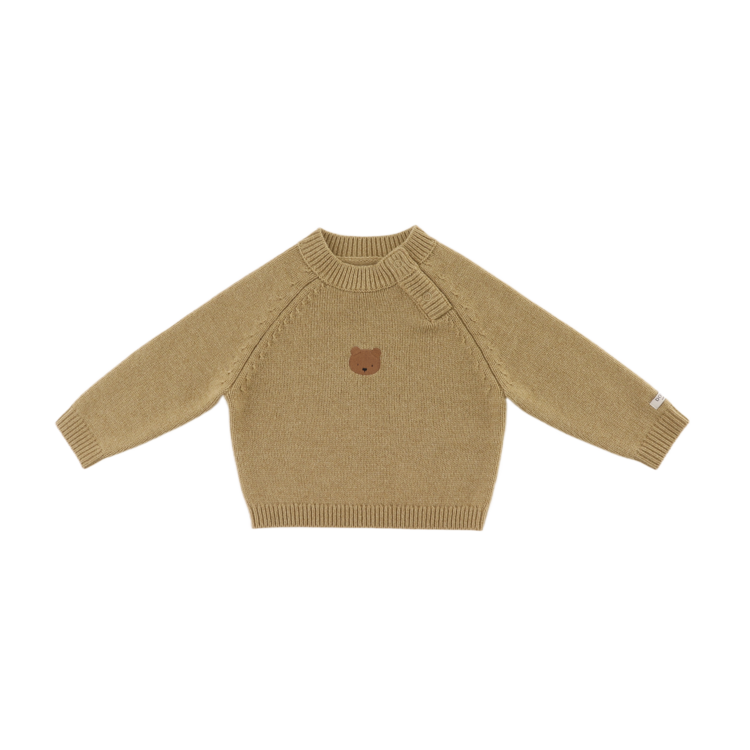 Donsje Amsterdam Sibbe Merino Wool Sweater Bear - Sesame