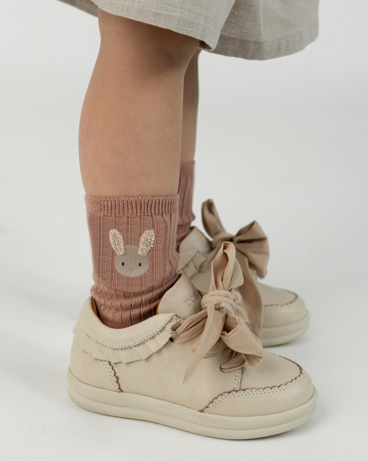 Donsje Amsterdam Bell Socks Fluffy Bunny - Rose Dawn