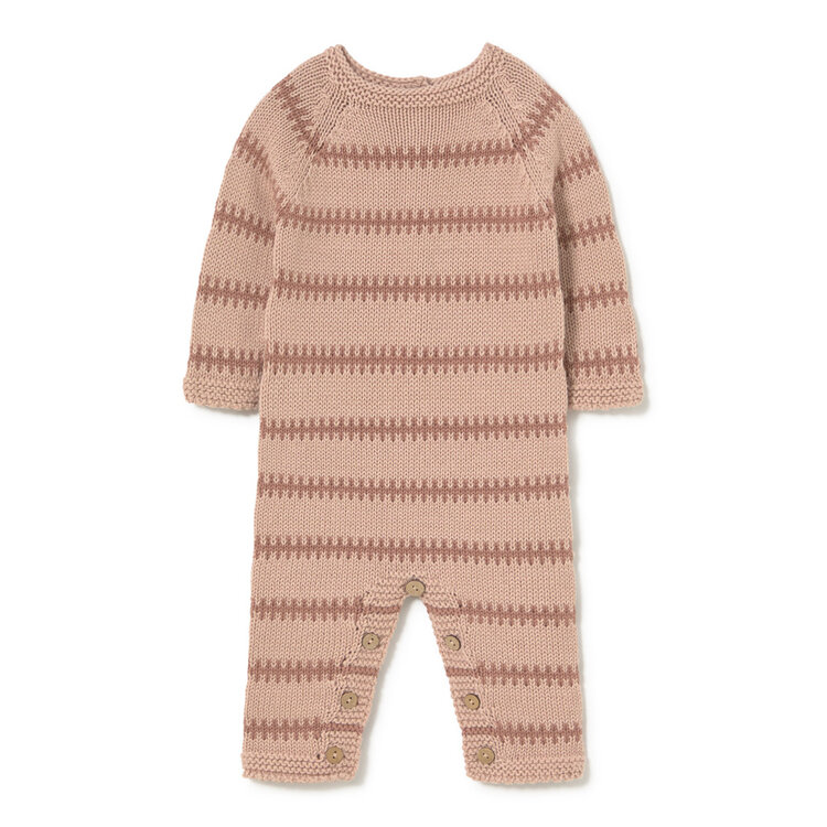 Li & Me Oskar Striped Romper - Candy Bloom