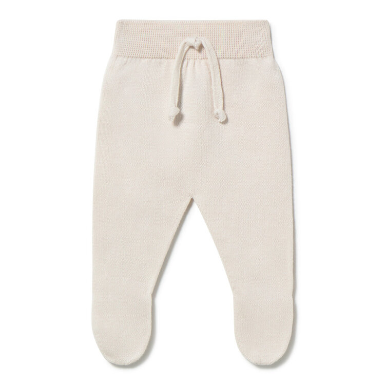 Li & Me Liam Plain Trousers With Feet - Cream