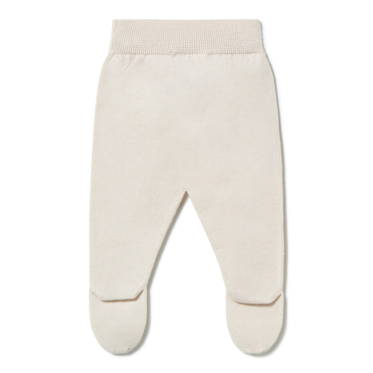 Li & Me Liam Plain Trousers With Feet - Cream