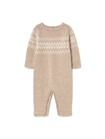 Li & Me Everett Jacquard Romper - Toasted Cream