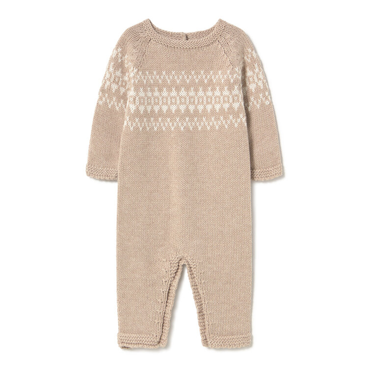 Li & Me Everett Jacquard Romper - Toasted Cream