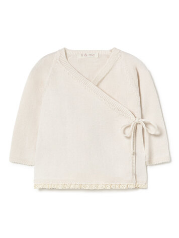Li & Me Angie Lace Cross Sweater - Cream