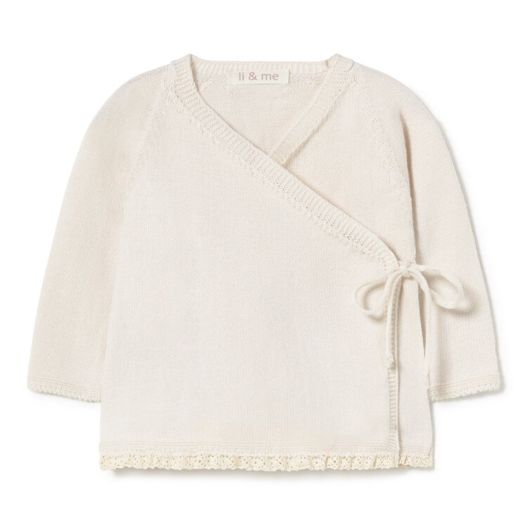 Li & Me Angie Lace Cross Sweater - Cream