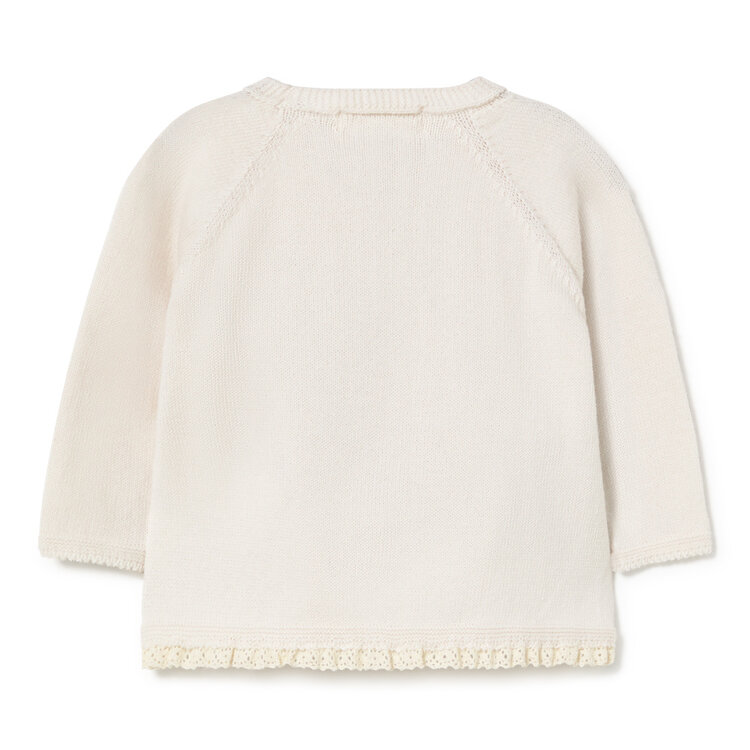 Li & Me Angie Lace Cross Sweater - Cream