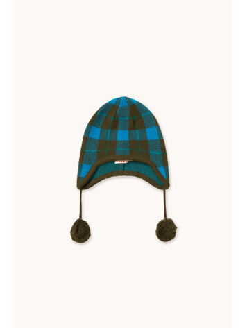 Tiny Cottons Earflap Beanie - Check Blue Baby