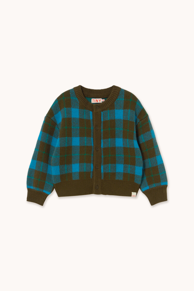 Tiny Cottons Check Blue Cardigan