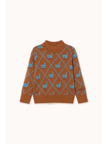 Tiny Cottons Swans Mockneck Sweater - Blue