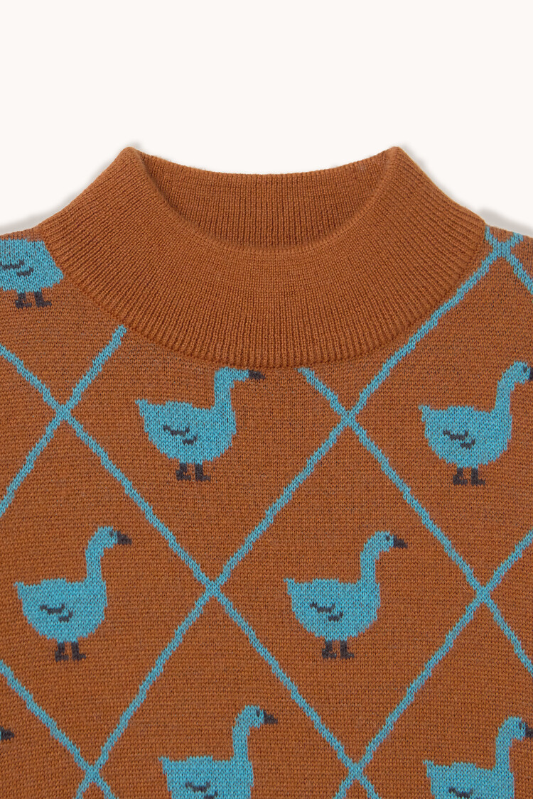 Tiny Cottons Swans Mockneck Sweater - Blue