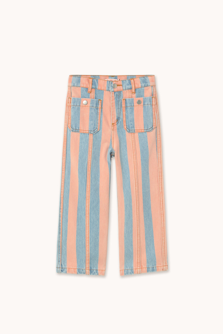 Tiny Cottons Stripes Denim Pant - Pink