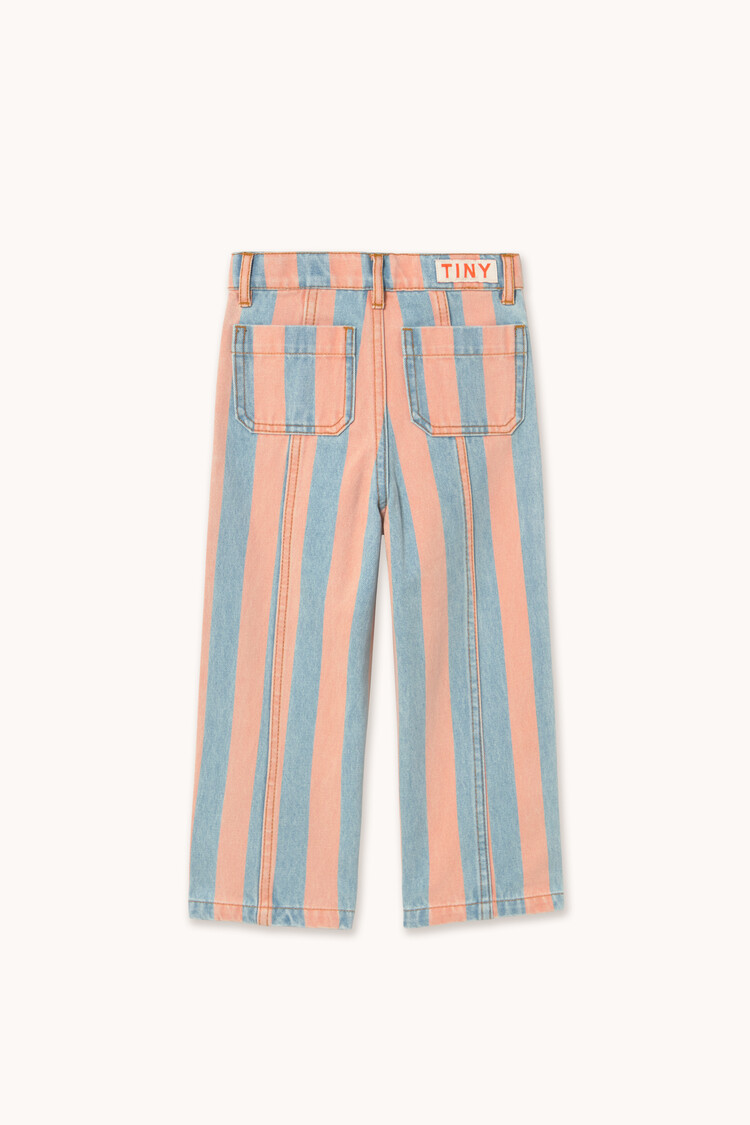 Tiny Cottons Stripes Denim Pant - Pink