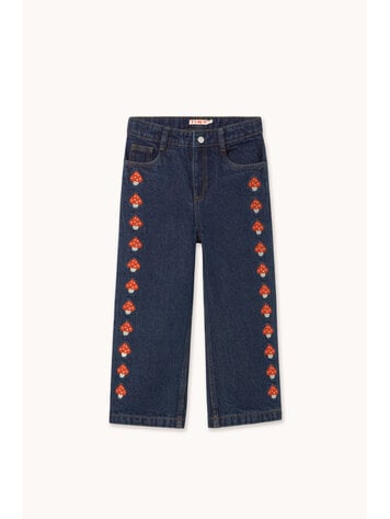 Tiny Cottons Mini Mushrooms Embroidered Denim Pant