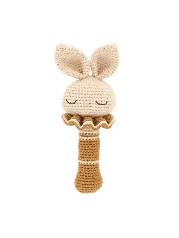 Patti Oslo Britney the Bunny Rattle - Ecru