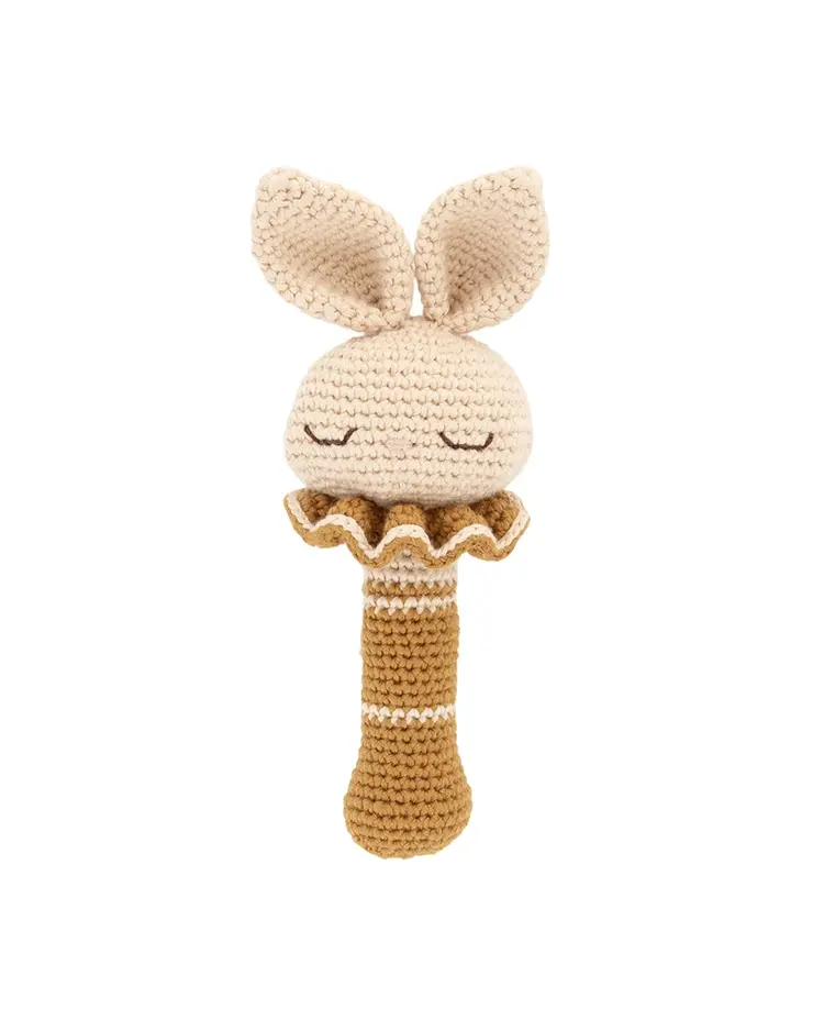 Patti Oslo Britney the Bunny Rattle - Ecru