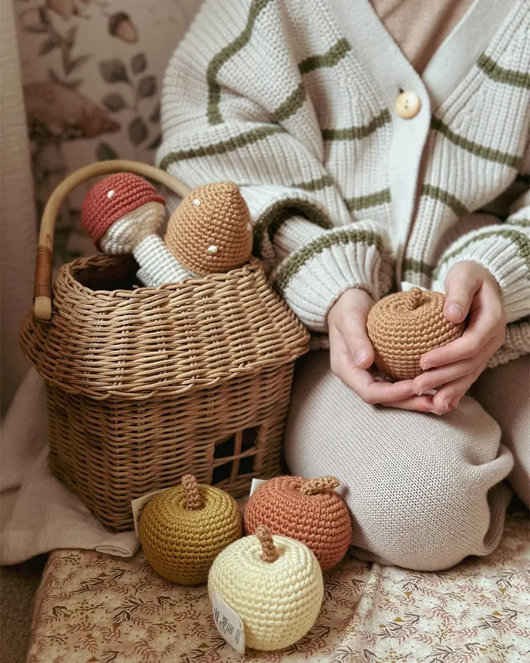 Patti Oslo Mushroom Rattle - Sienna