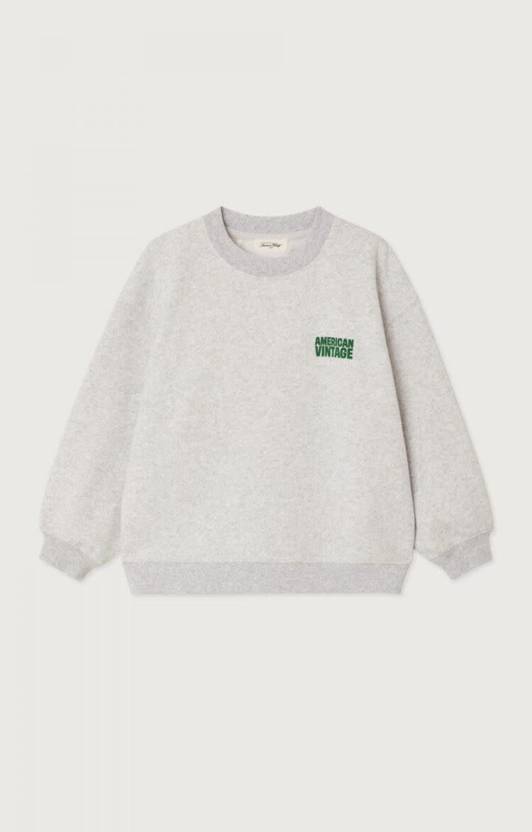 American Vintage Sweat ML Col Rond - Gris Chine