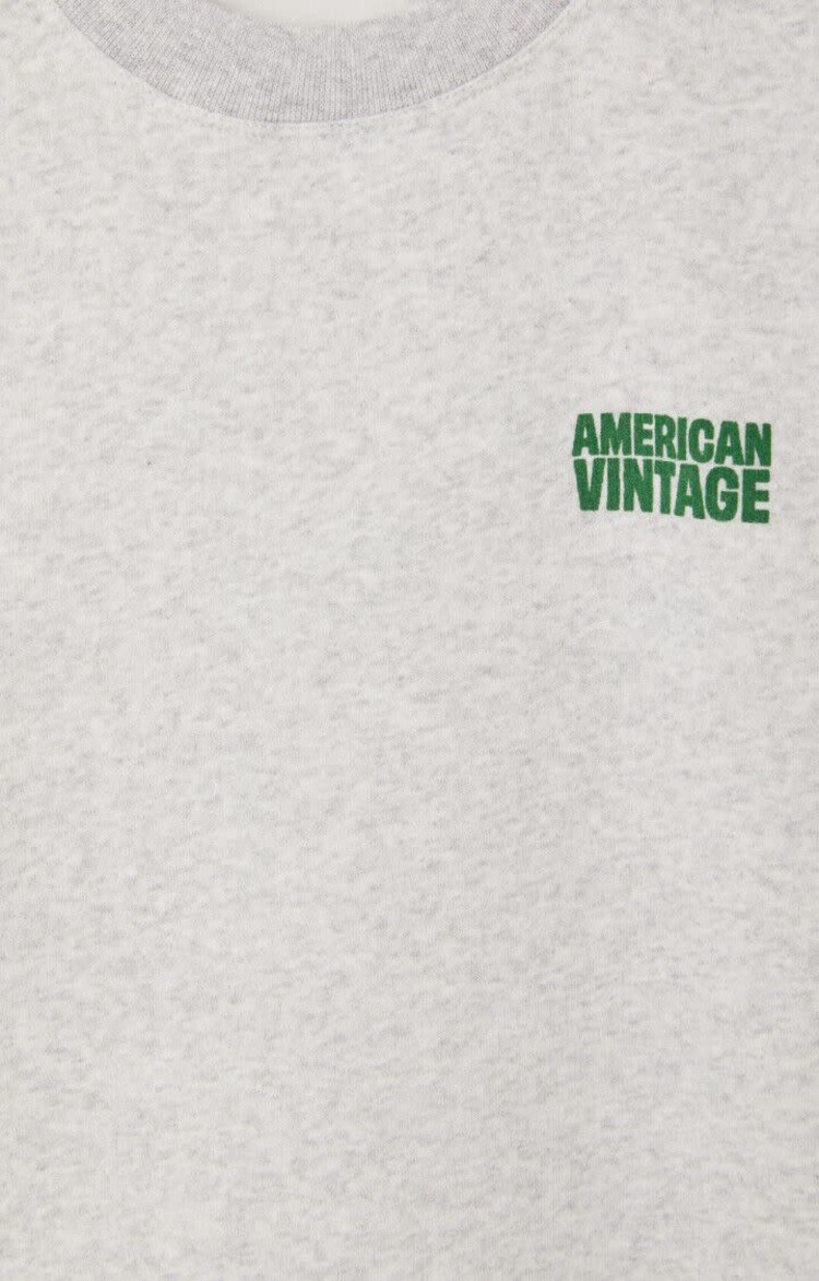 American Vintage Sweat ML Col Rond - Gris Chine