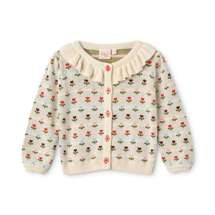 Flöss Annabelle Cardigan - Cream Multi Floral
