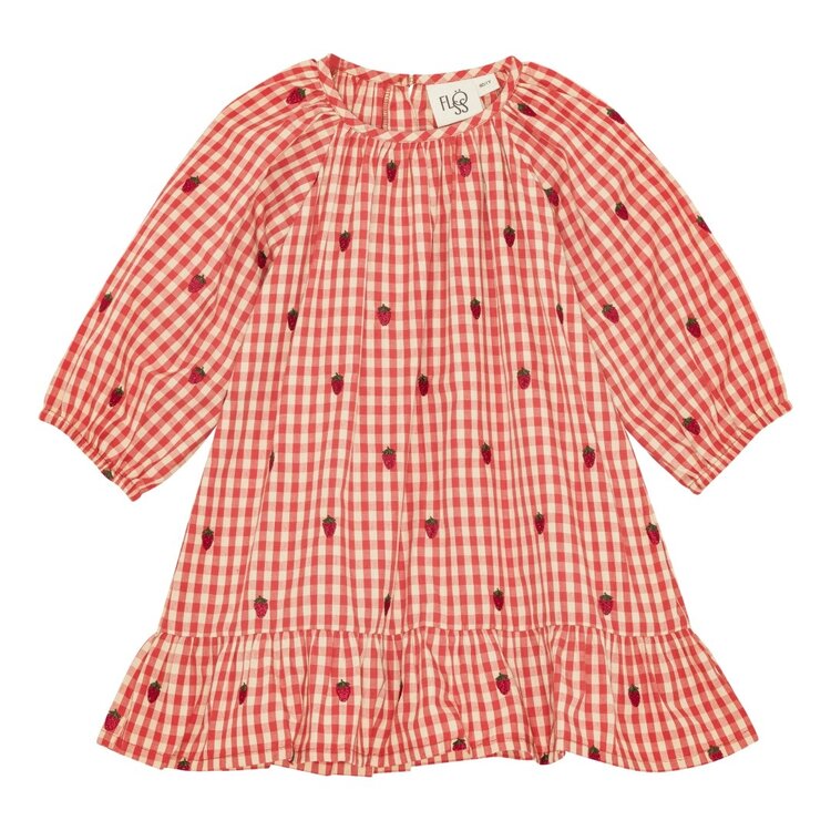 Flöss Molly LS O-N Dress - Berry Gingham