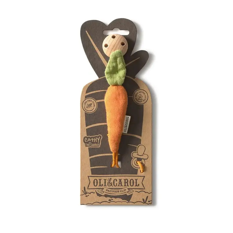 Oli & Carol Cathy the Carrot Pacifier Clip