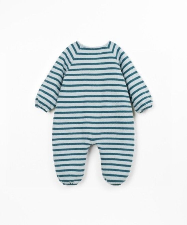 Play Up Striped Flamé Jersey Jumpsuit - Cyantope