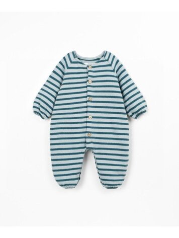 Play Up Striped Flamé Jersey Jumpsuit - Cyantope