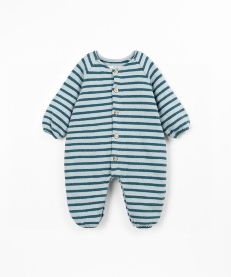 Play Up Striped Flamé Jersey Jumpsuit - Cyantope